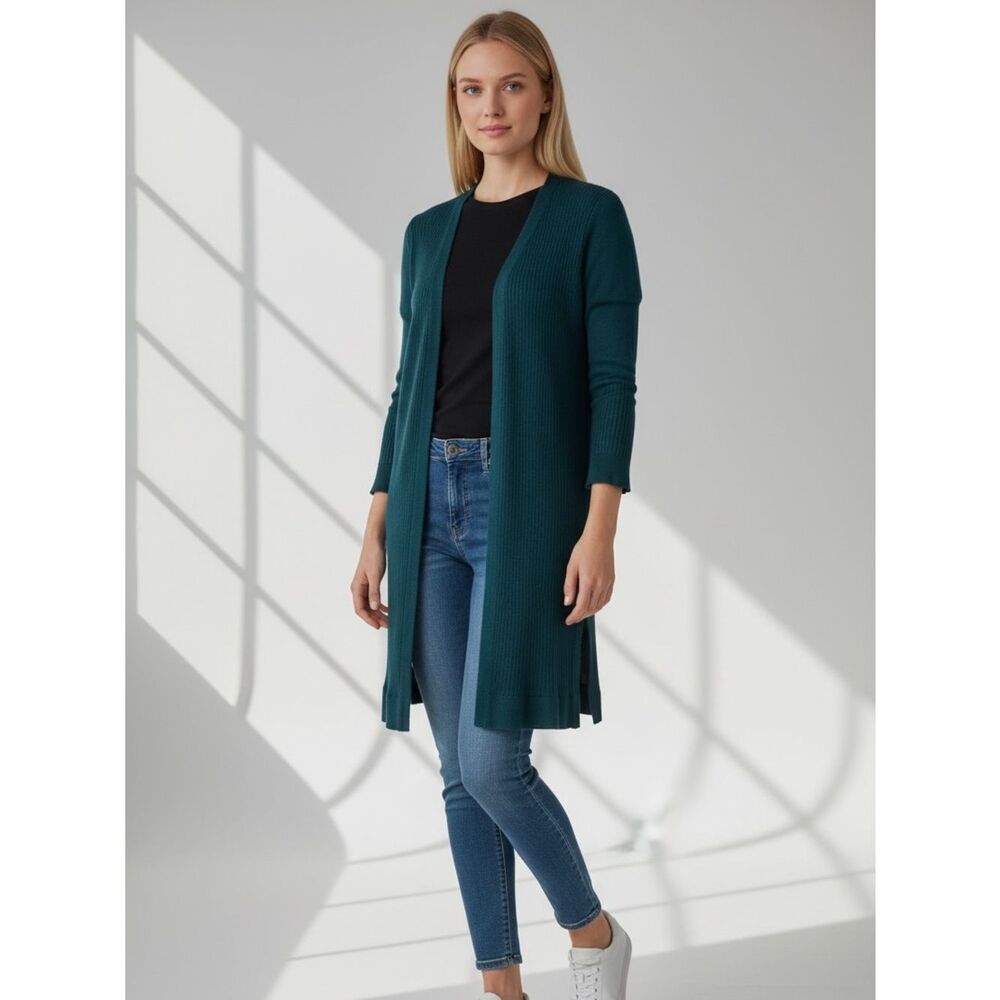 Cocobleu Open-Front Long Sweater Cardigan. Size Large